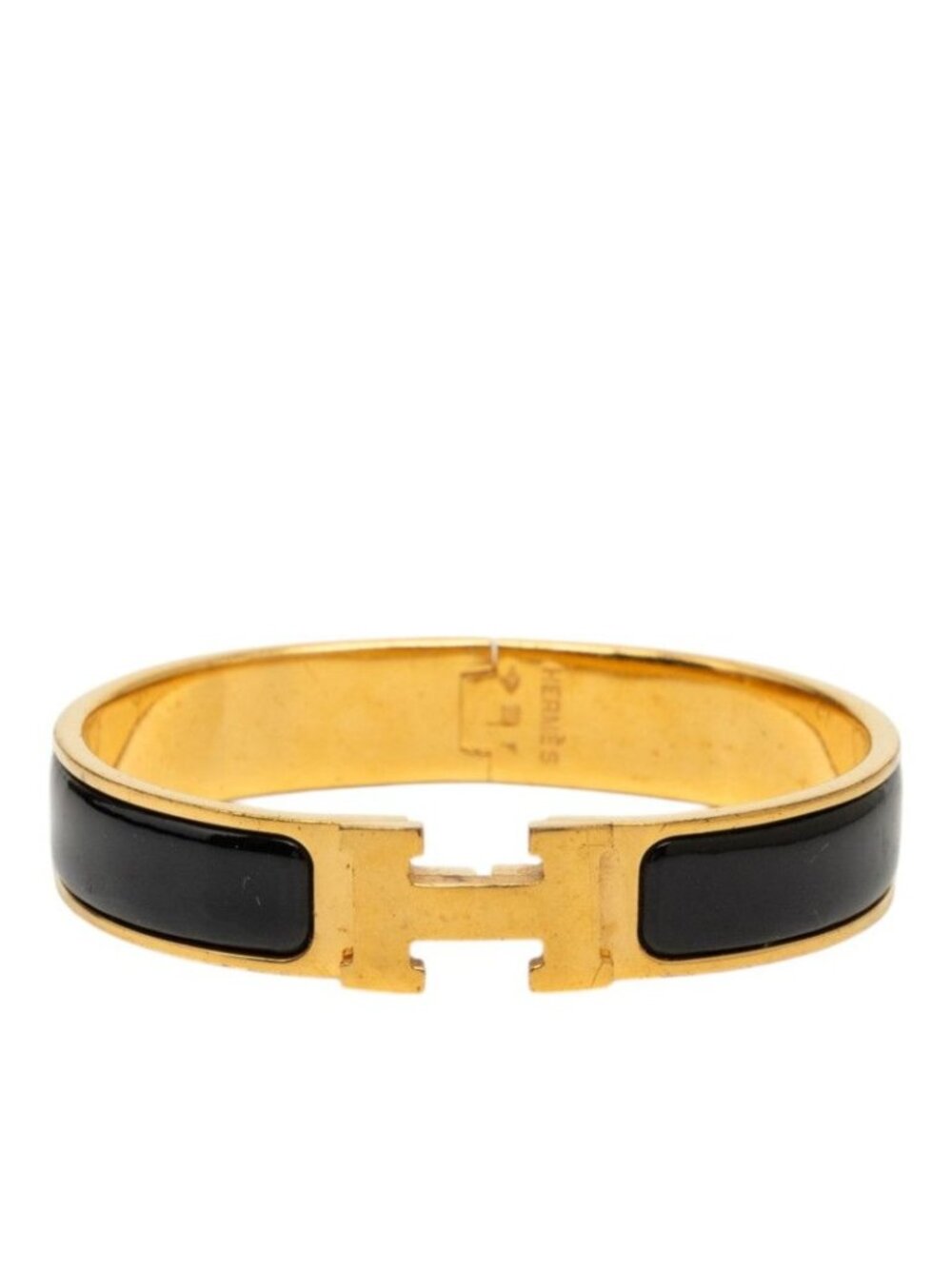 Hermes Clic H PM Bangle Gold Black Plating Bracelet